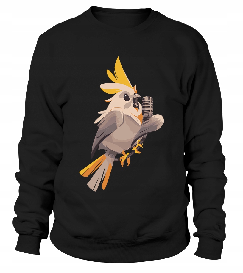 Dámská Mikina s motivem zpívajícího papouška, velikost 2XL, černá