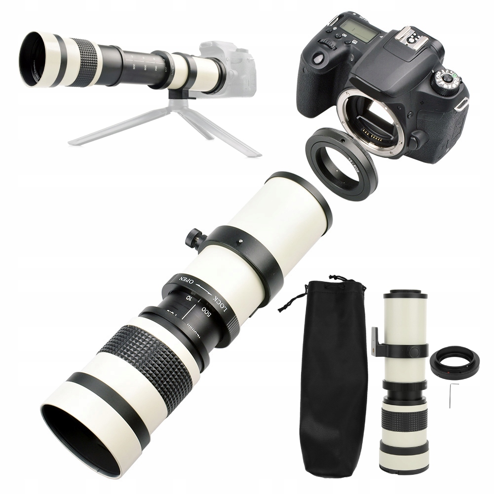 Ruční Teleskopický Teleobjektiv F/8.3-16 420-800 MM Zoom Pro Fotoaparát Ef-s