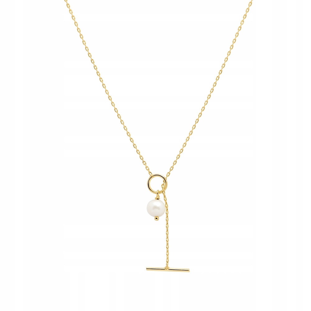 Naszyjnik pozłacany Ania Kruk złoty biała perła srebro 925