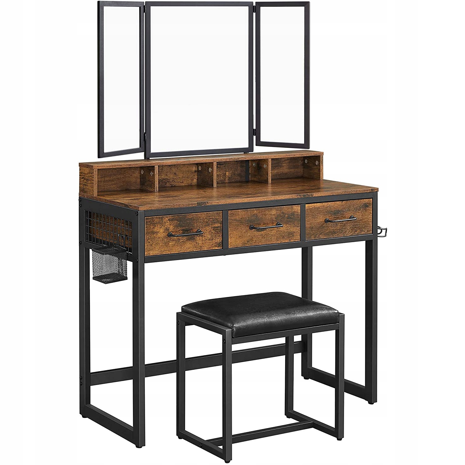 Toaletka Lustro Taboret Loft Retro Rustykalna Do Sypialni Pokoju