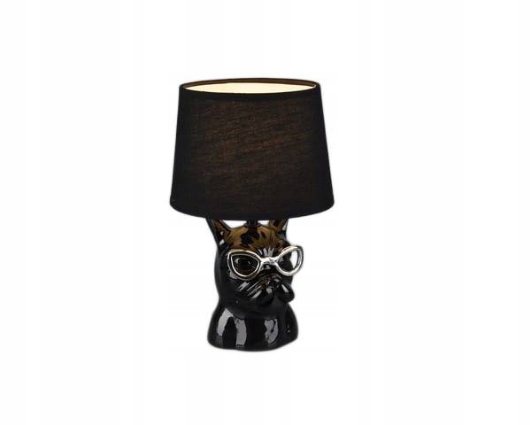 Stolní lampa noční pejsek s brýlemi černá Rl