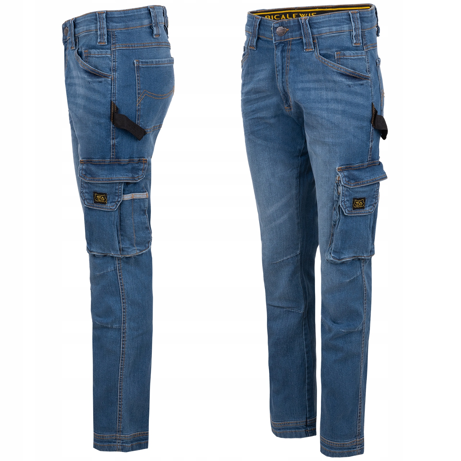 JEANSOWE SPODNIE ROBOCZE MĘSKIE MOCNE SZWY 58 Rozmiar 58