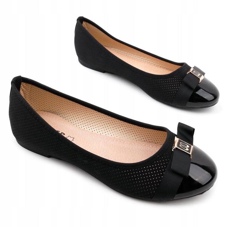

Czarne Buty Balerinki Damskie Baleriny Lekkie