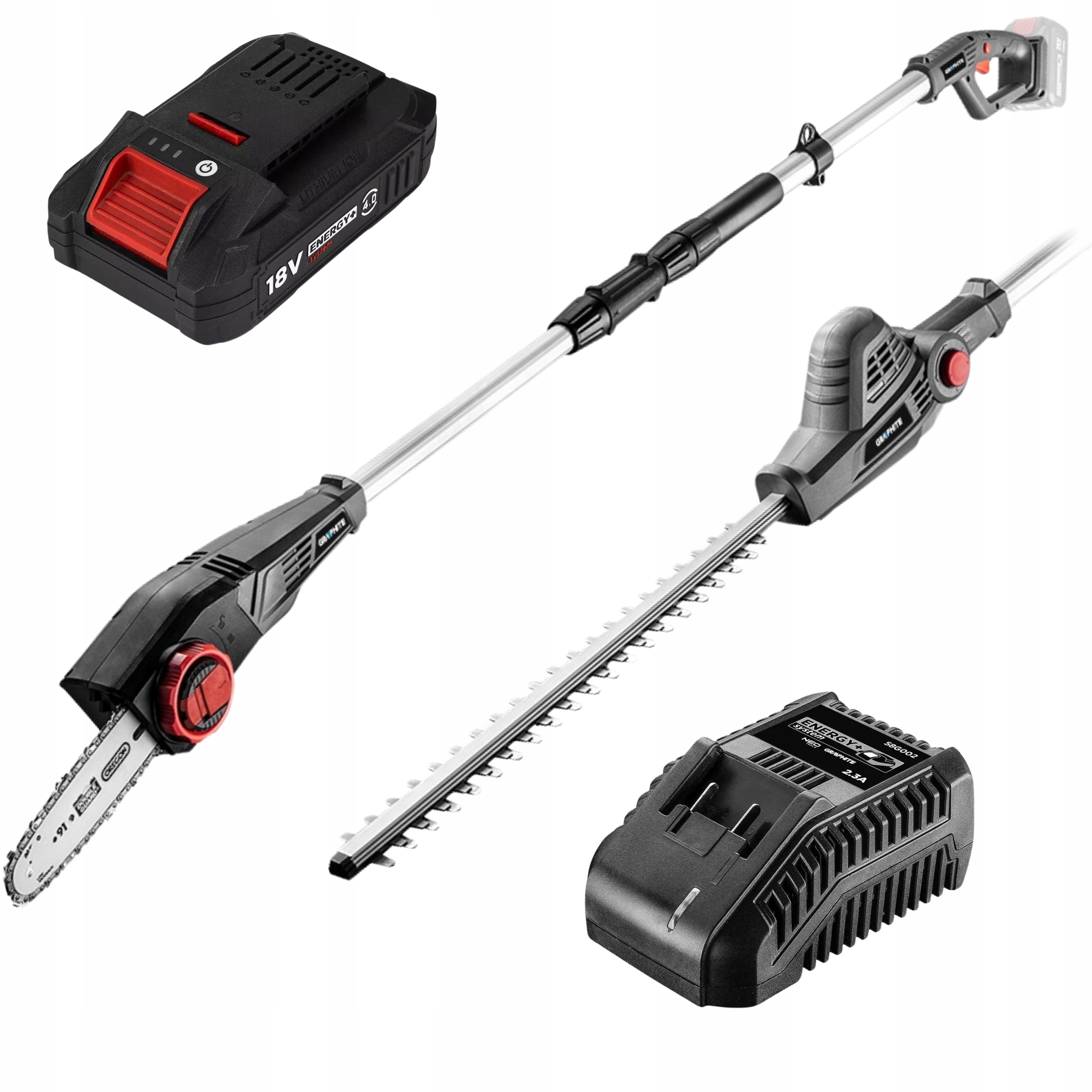 Graphite Okružní pila s výložníkem, nůžky na živý plot Aku. 4AH