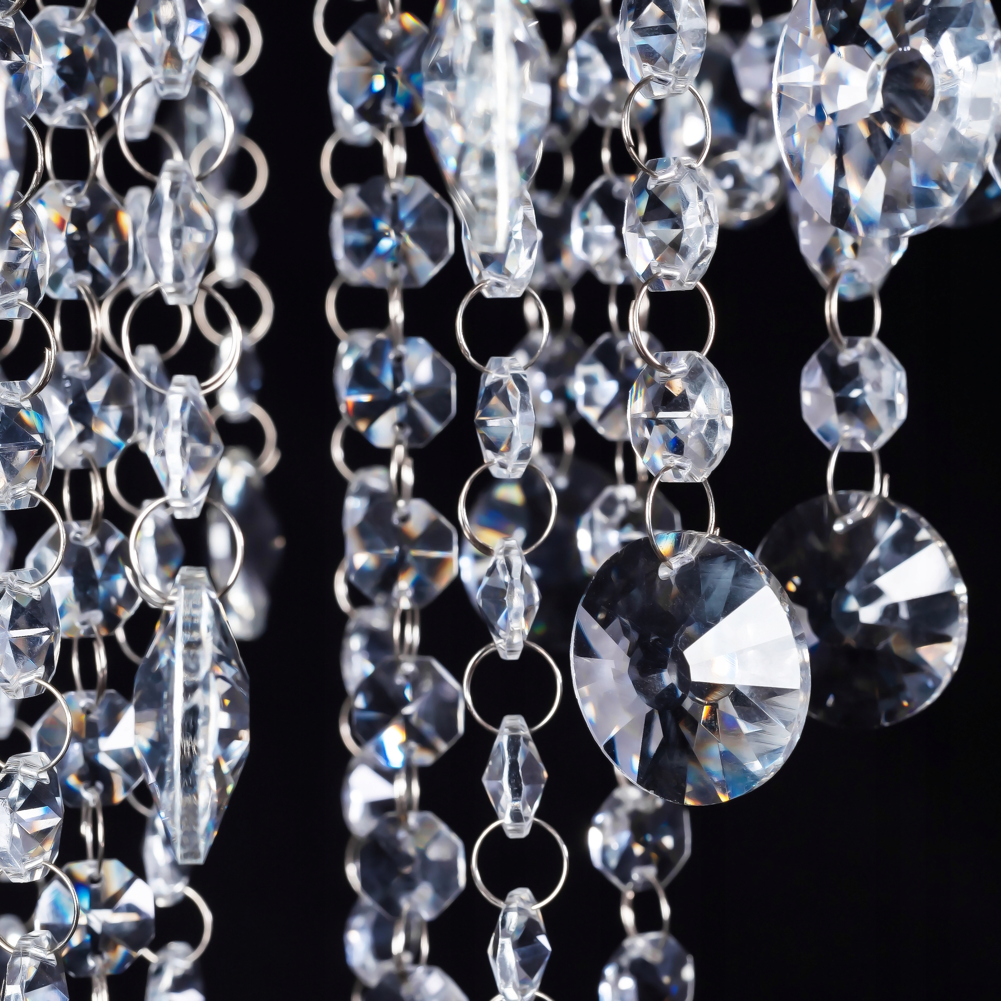 LAMPA SUFITOWA WISZĄCA KRYSZTAŁOWA GLAMOUR Chrom Kolor chrom przezroczysty