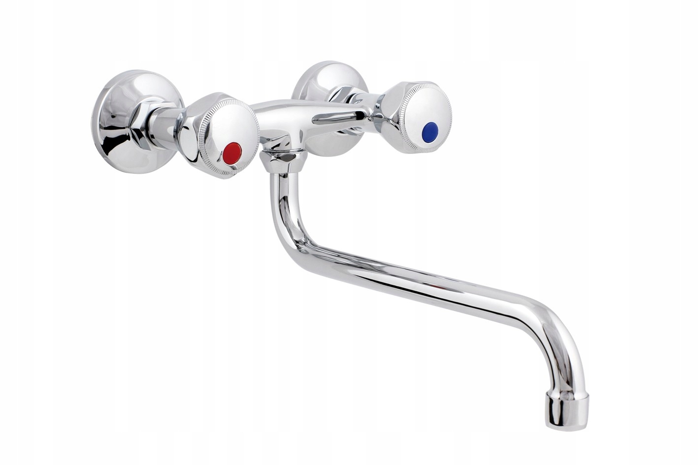Aqbau Nástěnná dřezová baterie s výtokem 3/4″ 250 mm baterie dřezu chrom