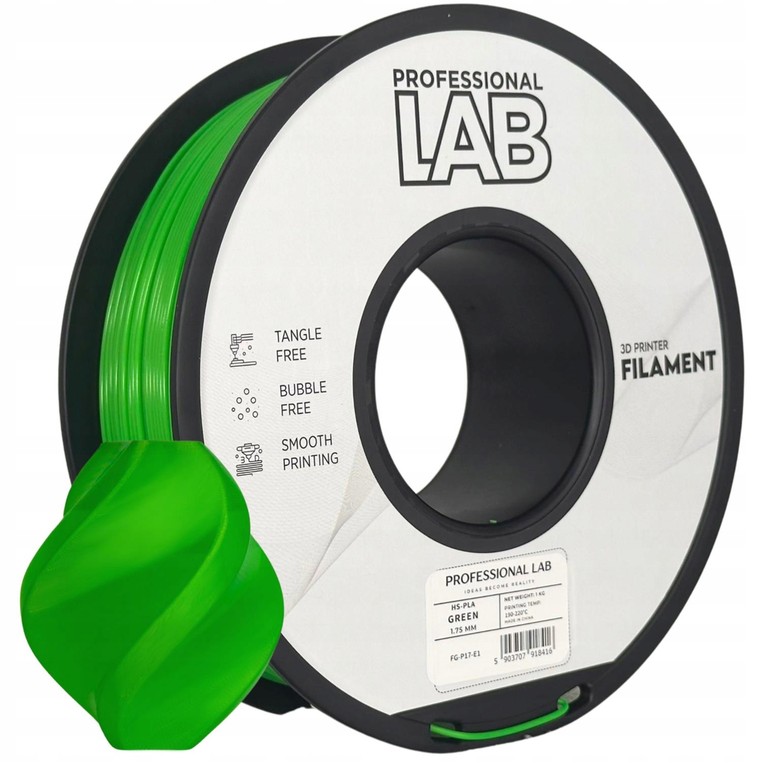 4 x Filament Hs-pla Green 1,75mm 1kg zielony High Speed Smart Print