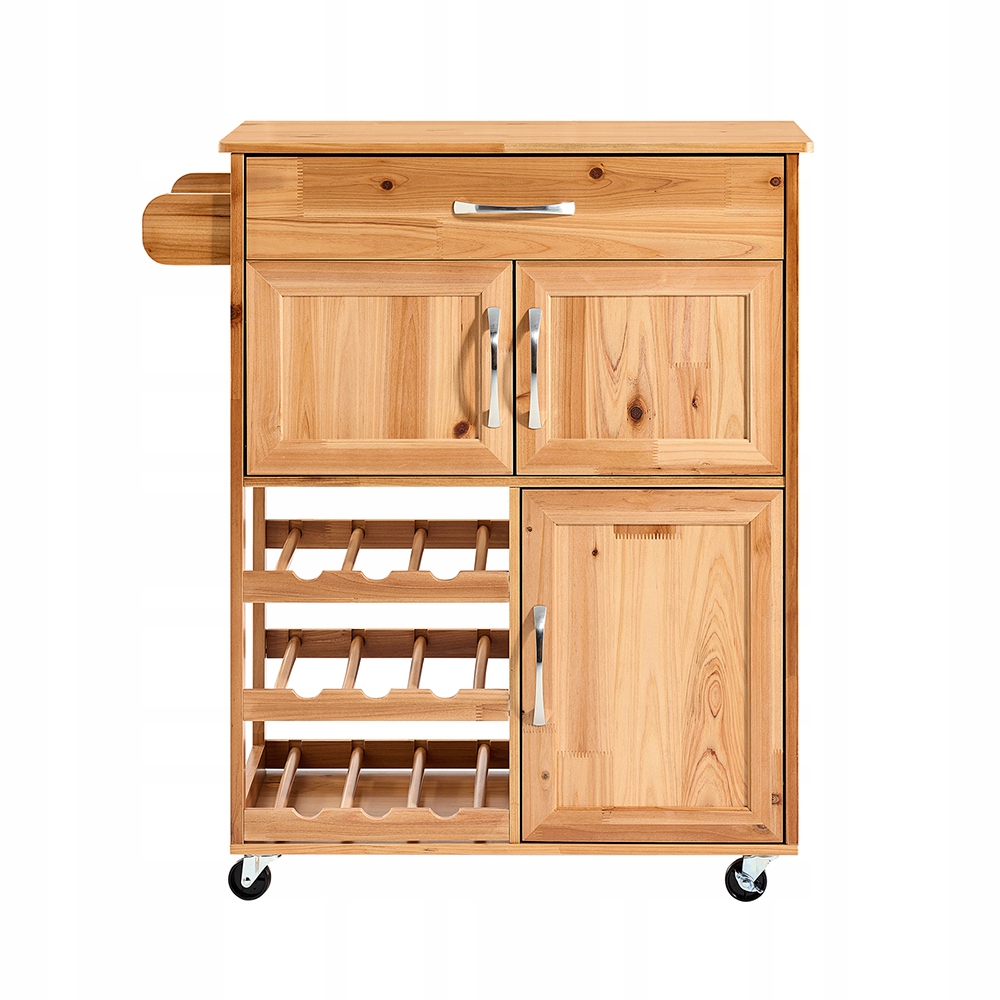 SoBuy Szafka Wózek Kuchenny Komoda Stół Regał na kółkach dąb 75x38cmFKW45-N