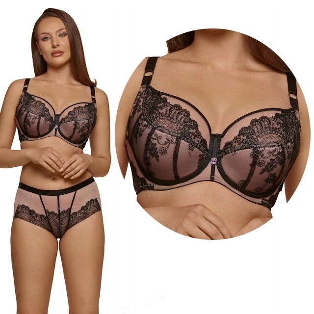 70H Dalia Roma K37 czarny mocca biustonosz semi-soft
