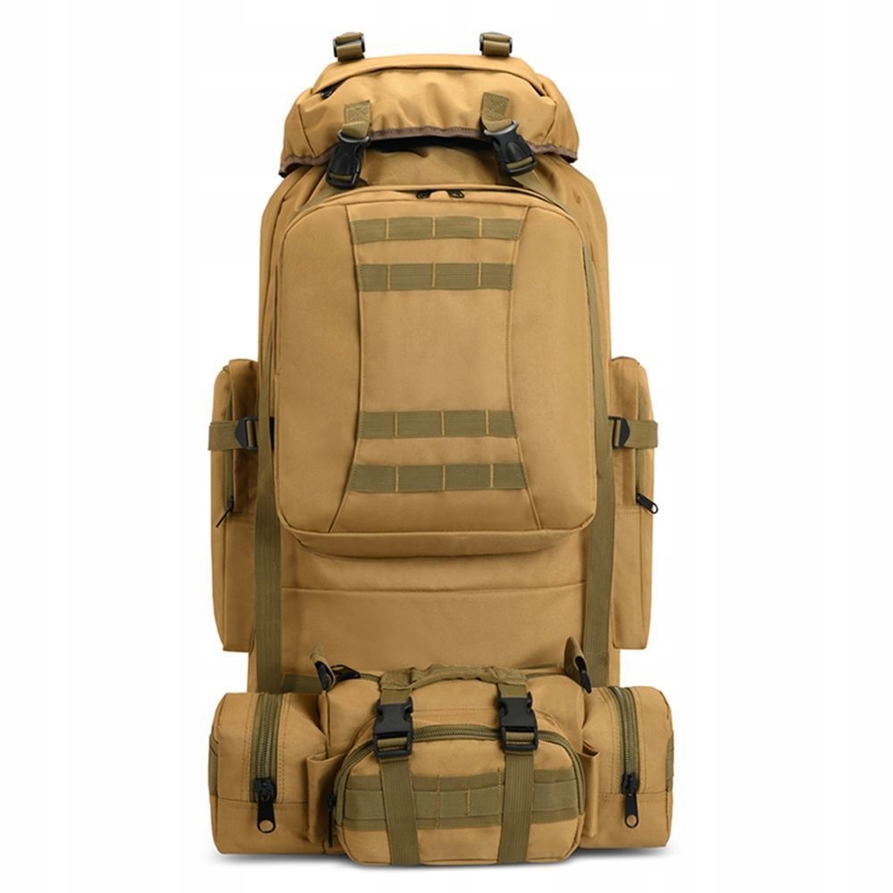 Plecak Taktyczny 80L Wodoodporny Turystyczny Moro Khaki, powyżej 80 l
