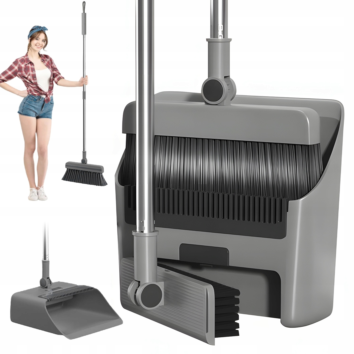 Levně Úklidová Sada Leniuch Lopatka Smetáček Odstranitelná Bez Ohýbání 3V1