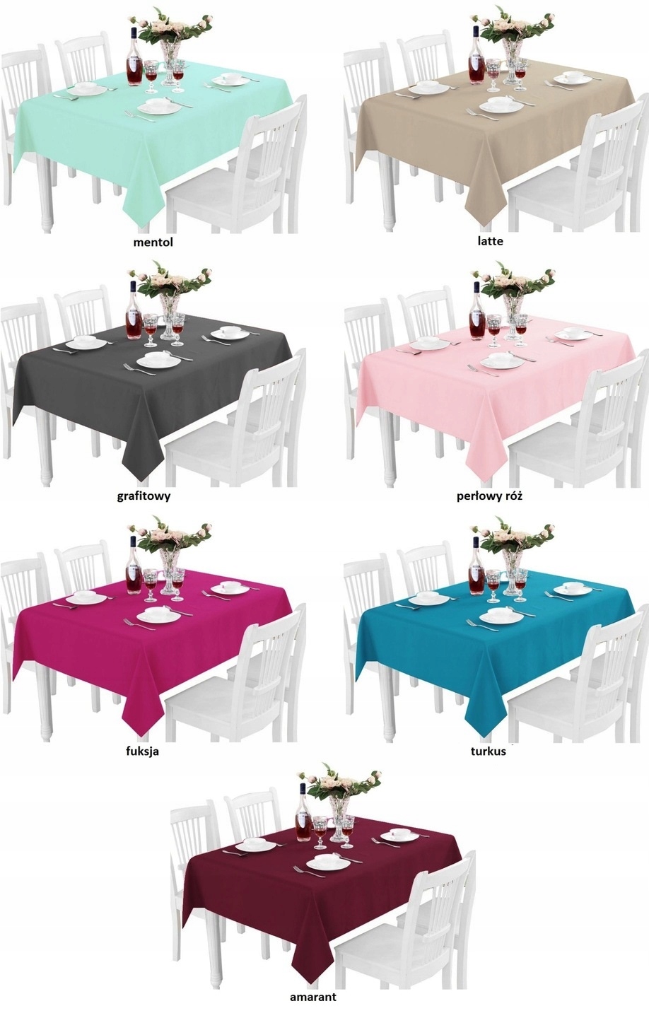 OBRUS GŁADKI MATOWY PRACTICAL 140x260 GRUBY KOLORY Kształt prostokątny