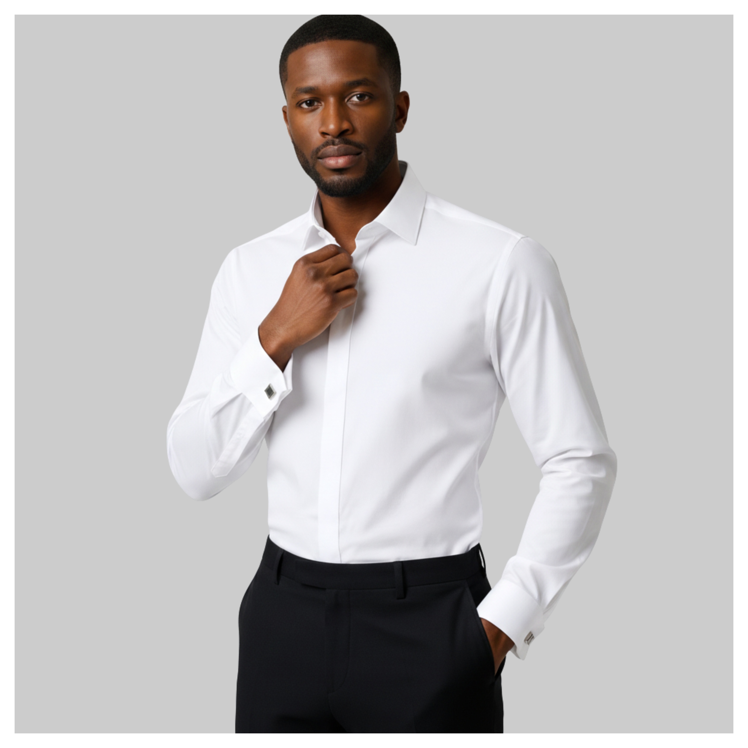 Koszula Męska Na Spinki duży rozmiar ślubna Slim Fit 3XL 47/48 Espada