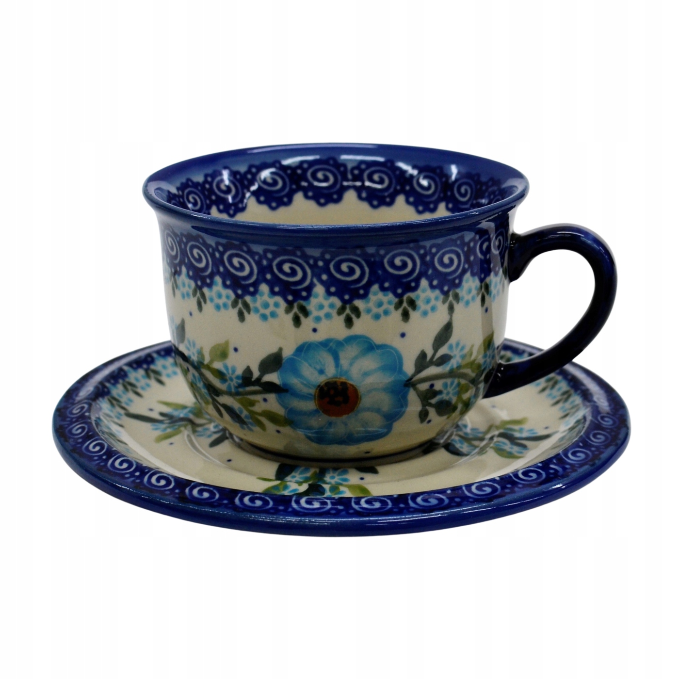 

Ceramiczna filiżanka ze spodkiem Bolesławiec