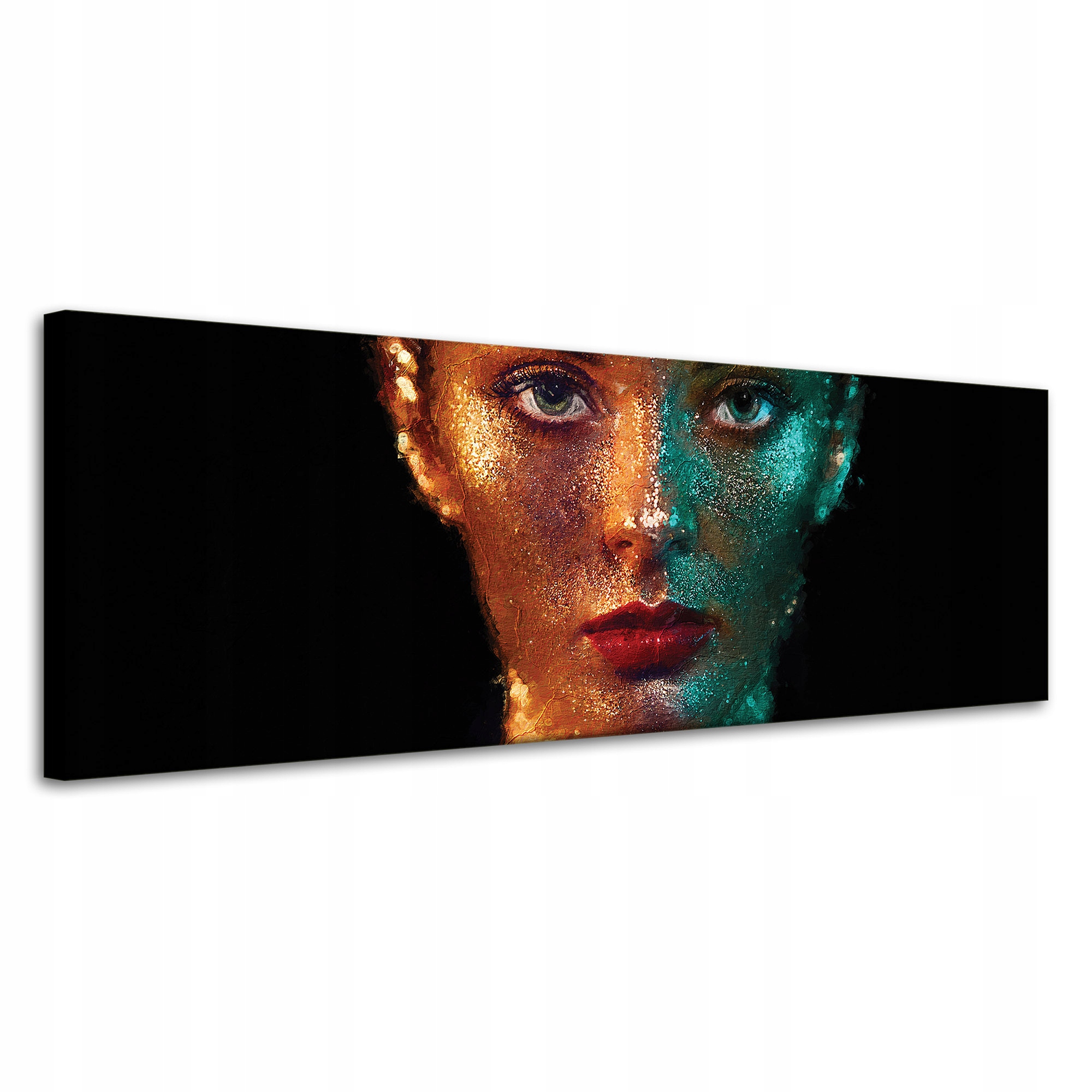 Obraz na plátně Tvář Černé ženy Červené rty 120x40 cm