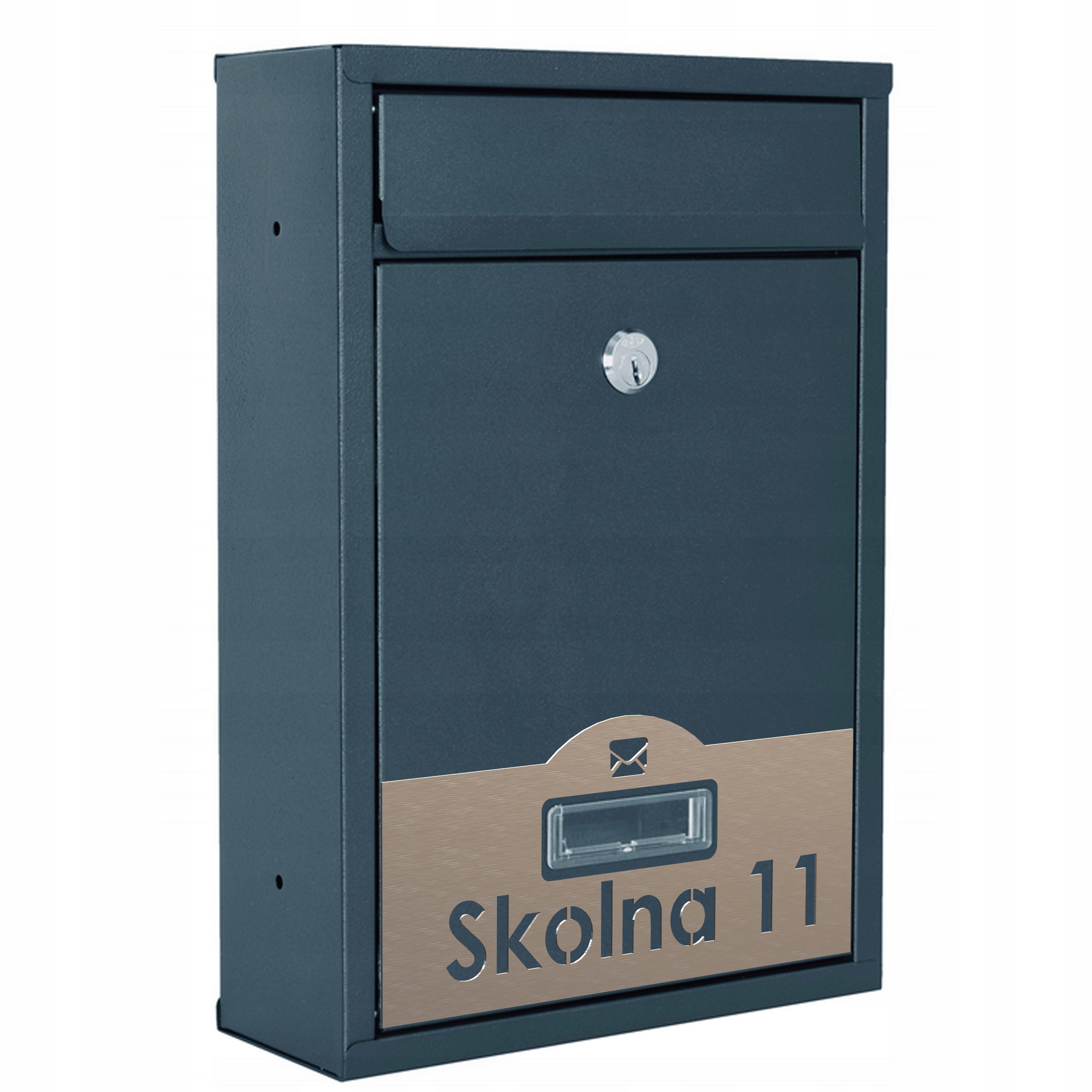 Poštovní Schránka S Adresou (nerezová tabule), Malá, antracit