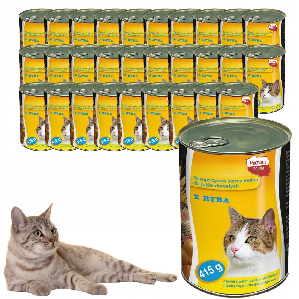 Krmivo Mokré Pro Kočky S Rybou Kompletní Plechovka 415g 30ks