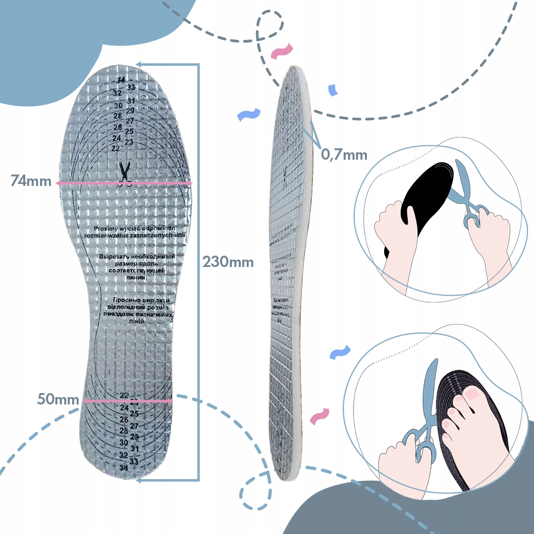 Zimowe wkładki do butów dziecięcych izolujące ALU Marka Corbby