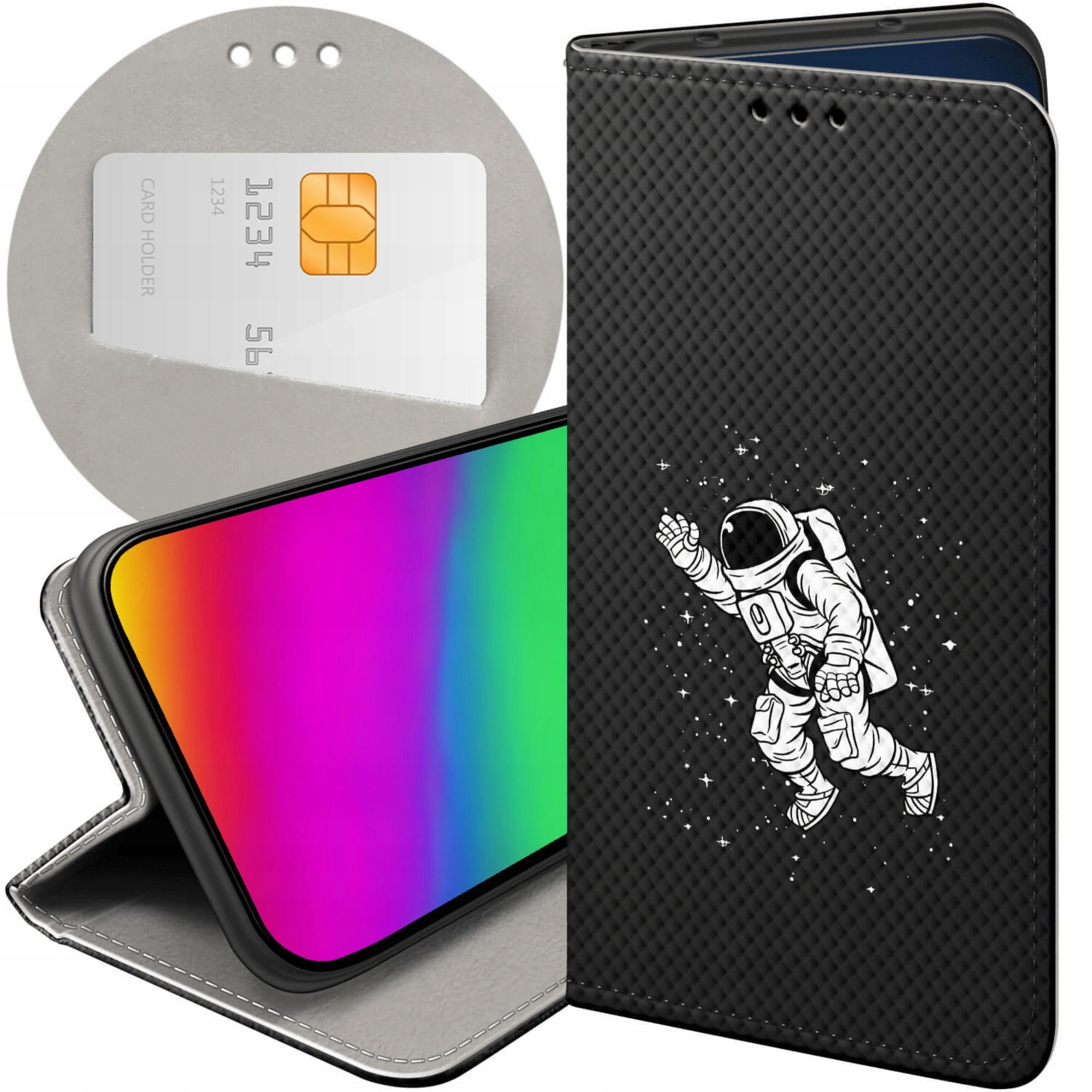 Etui Z Klapką Do Samsung Galaxy S24 Fe Astronauta Kosmonauta Rakieta