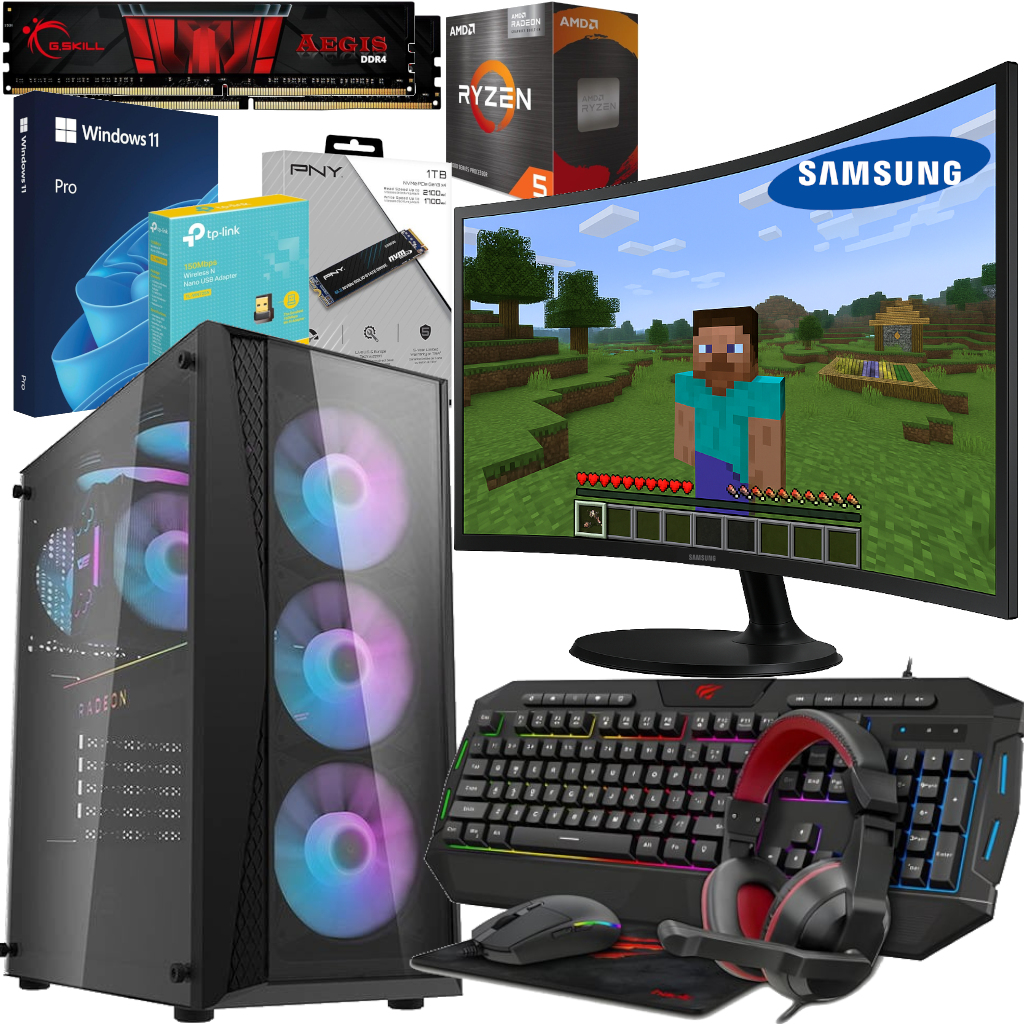 Zestaw Komputer Ryzen 5|Radeon Rx Vega |32GB|1000GB|SAMSUNG|Windows 11 Pro