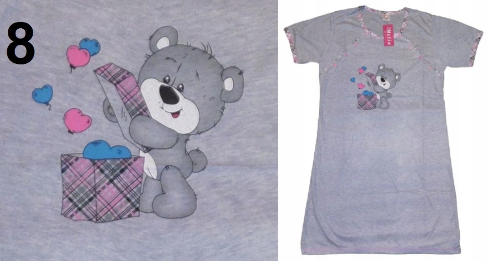 KOSZULA NOCNA CIĄŻOWA DO PORODU KARMIENIA PIERSIĄ ROZPINANA PIŻAMA BIELIZNA Zapięcie guziki