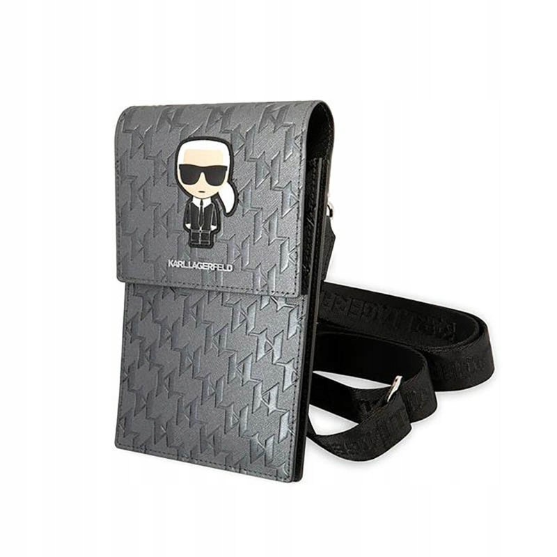 Karl Lagerfeld Monogram Wallet Phone Bag stříbrný
