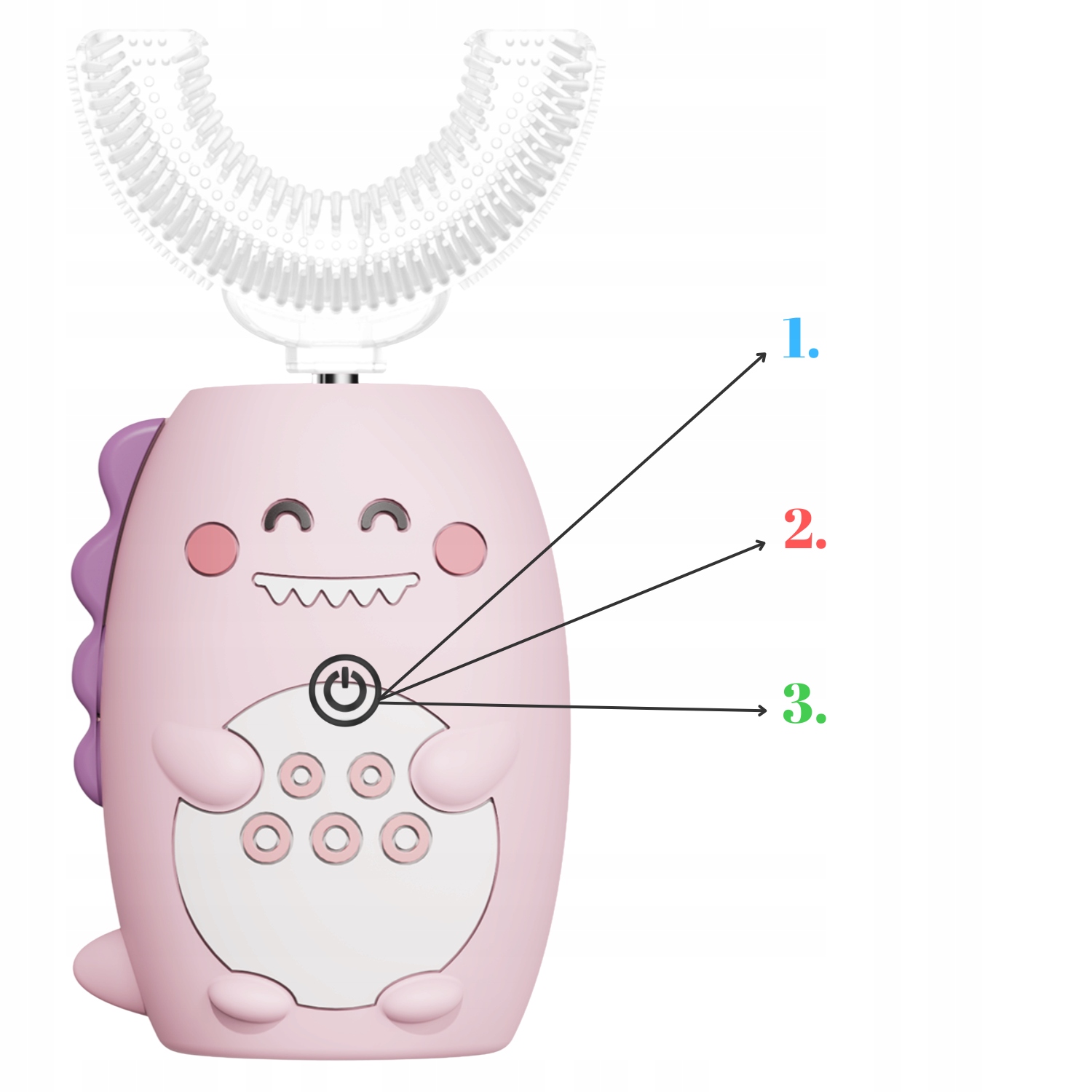 SZCZOTECZKA SONICZNA dla dziecka Dziecięca Szczotka 360 U-shape 2w1 RÓŻOWA Rodzaj soniczna