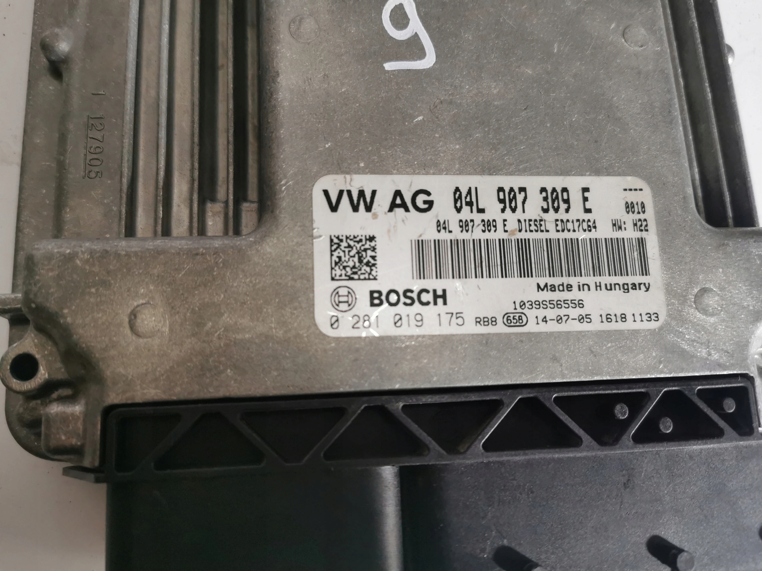 AUDI A3 1.6TDI 0281019175 04L907309E Computer ECU