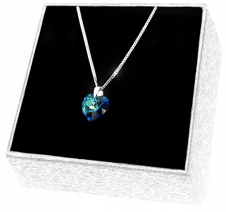 Naszyjnik Srebrny Łańcuszek Serce Swarovski Srebro Próby 925 40cm W17