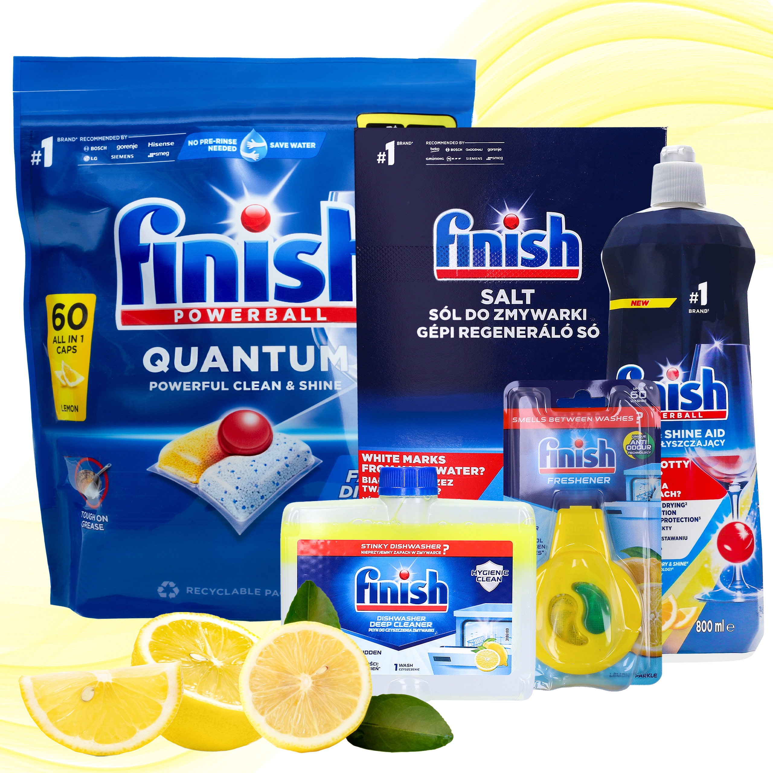 Levně Finish Sada XL do myčky Kapsle 60ks Leštidlo Sůl Čistič Vůně