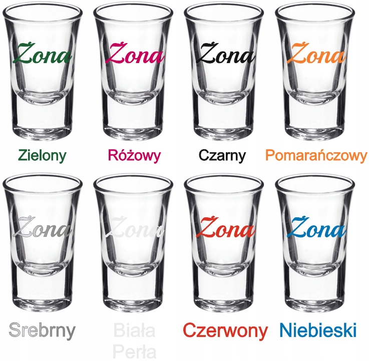 Kieliszki oszukane GRUBE DNO 15ml wesele ślub Pani Młoda Pan Młody NALEWAK Rodzaj szkło