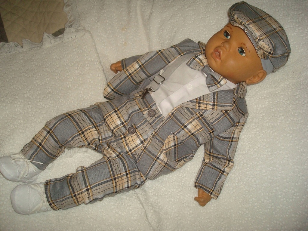 MARYNARKA KOMPLET UBRANKO/CHRZTU/WESELE/68 INNE Kolor niebieski