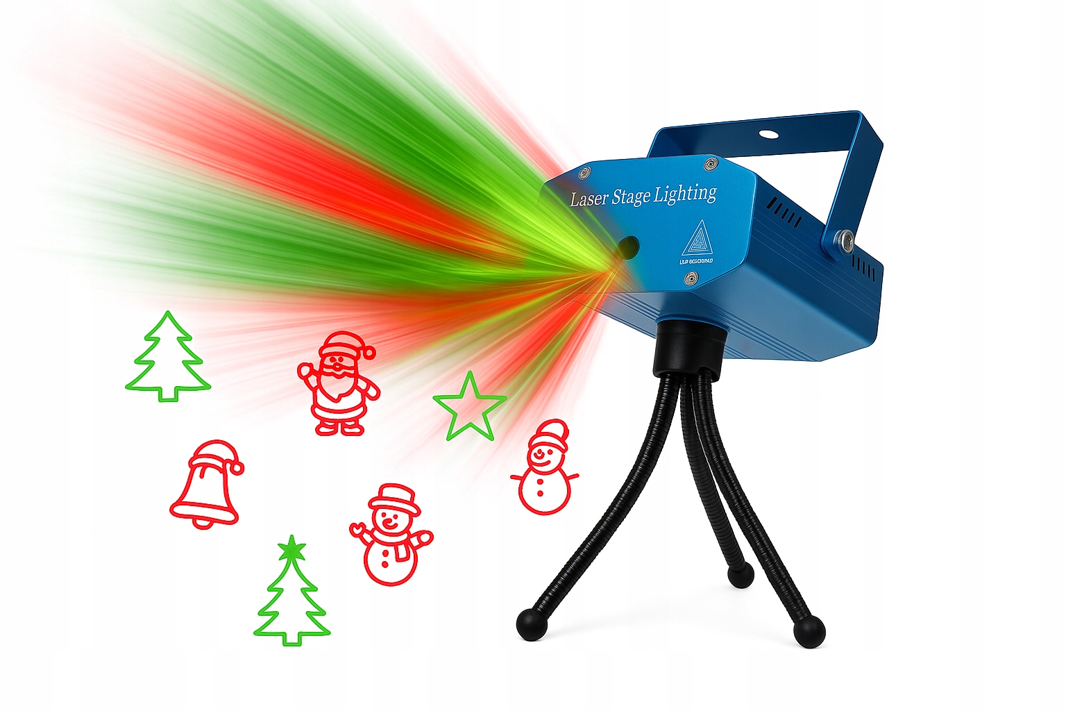 PROJEKTOR NA ŚWIĘTA ŚWIĄTECZNY LASER LASEROWY OZDOBA WYŚWIETLACZ