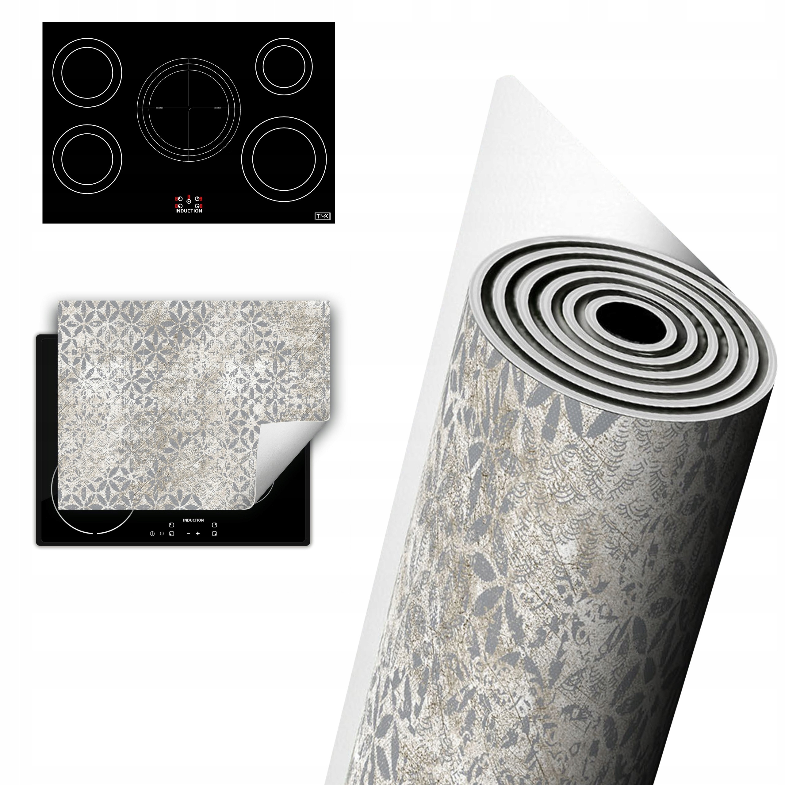 Vinylová Ochrana Na Indukci Desky 80x52 šedá mozaika