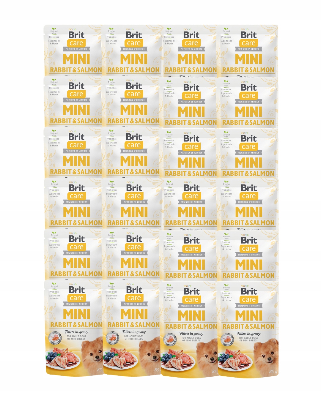 Levně Brit Care Mini Vlhké krmivo pro psy Králík a losos 24x85g Malá plemena