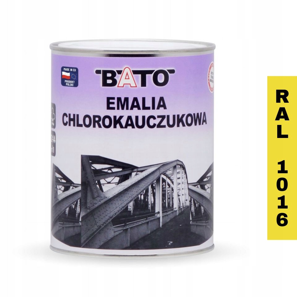 Chlorokaučukový smalt Barva na kov Bato Ral 1016 Žlutá 0,8L