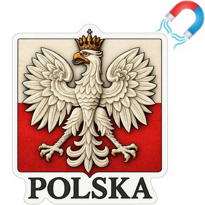 Magnes Naklejka na samochód |orzeł Biały Flaga Polski Polska Patriota 14x12