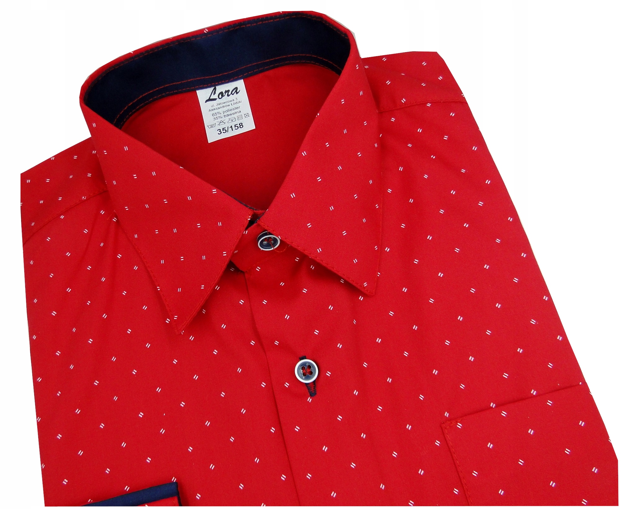 Koszula chłopięca wizytowa czerwona dł rękaw 164 Marka Inna marka