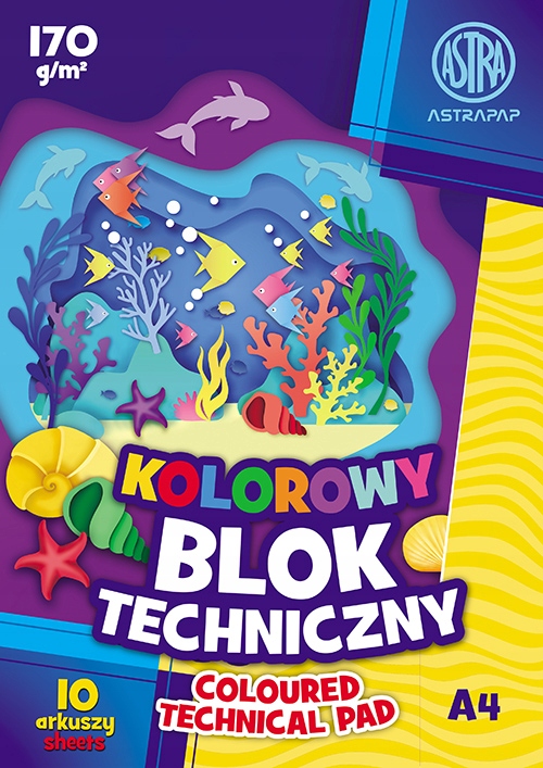 

Blok Techniczny Kolorowy 170g format a4 Astra