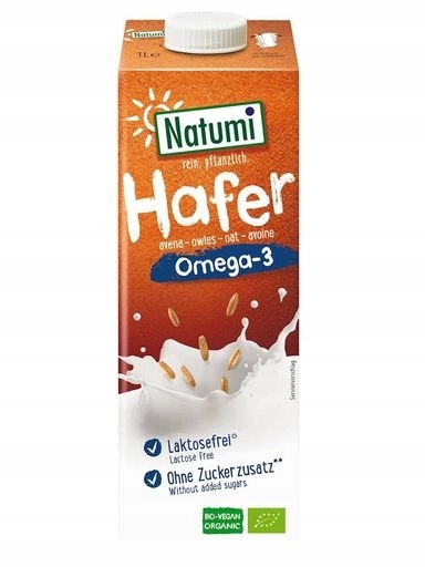 5 x Natumi Ovesný nápoj omega-3 bez přidaných cukrů bio 1 l