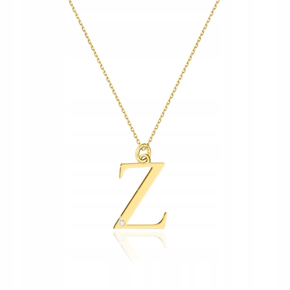 Zlatý náhrdelník s písmenem Z briliant pr. 585, velké písmeno s diamantem
