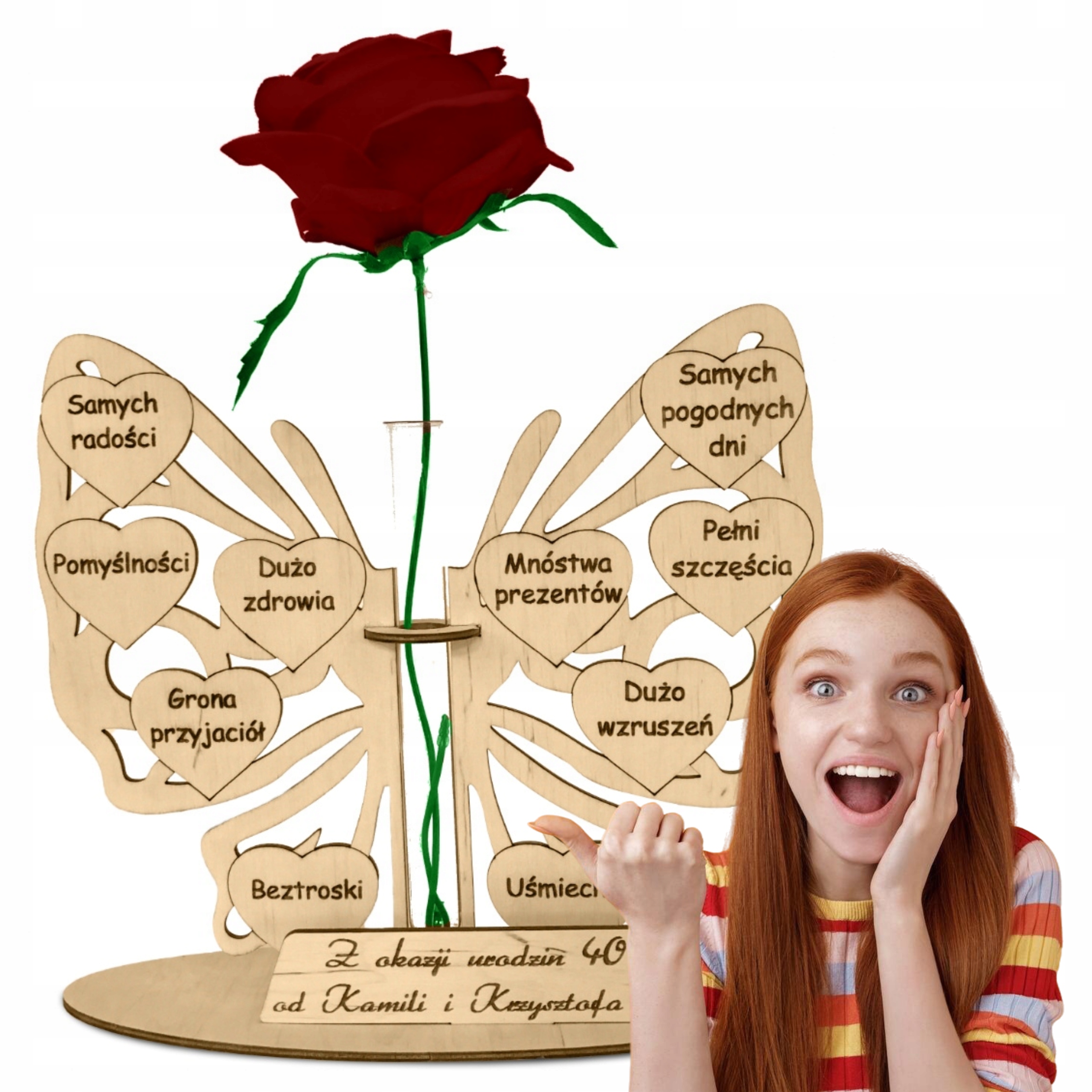 30 40 50 60 70 80 90. narozeniny gravírovaný motýl