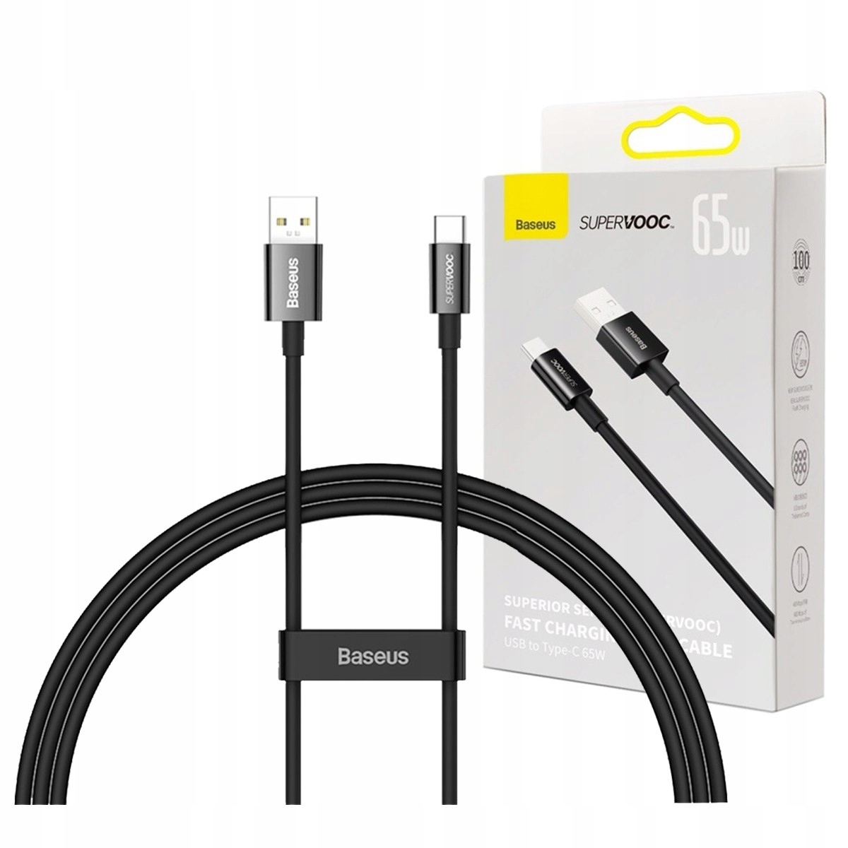 

Baseus Kabel Usb do Usb-c Supervooc 480Mbps 65W 1m