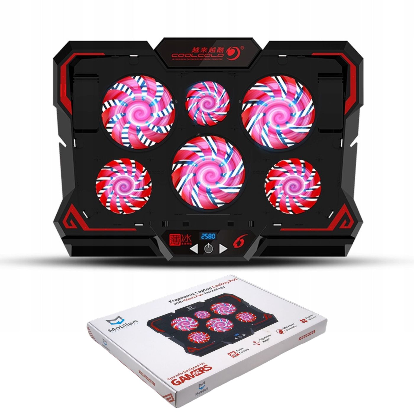 CICHA WYDAJNA PODSTAWKA CHŁODZĄCA DO LAPTOPA 12-17' PODKŁADKA WENTYLATORY