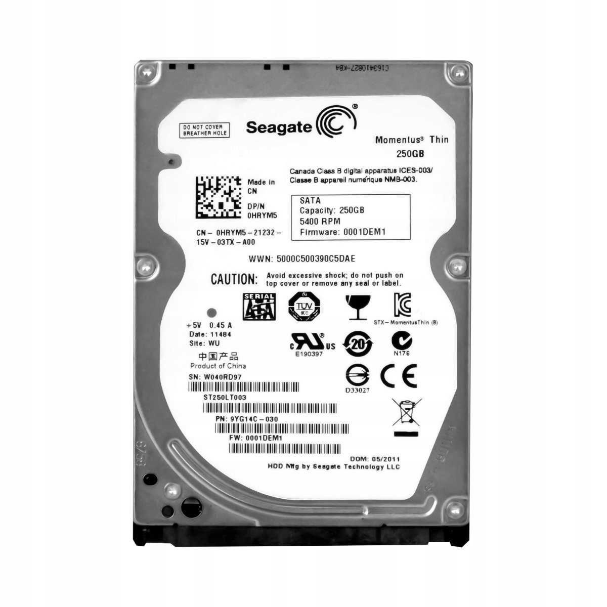 Dell 0HRYM5 250GB 5.4K Sata II 2.5'' ST250LT003