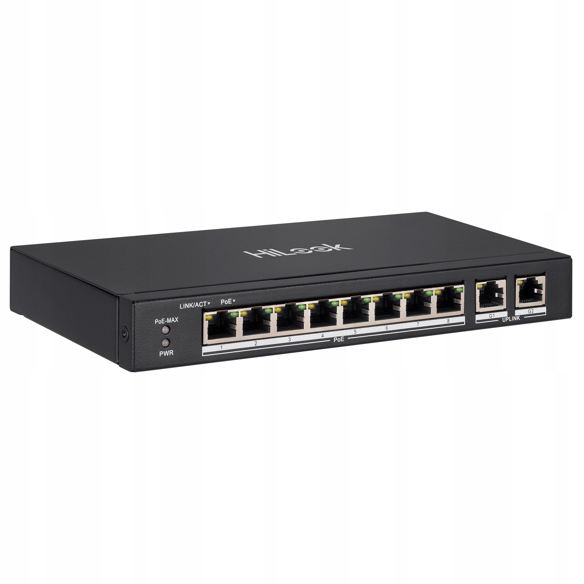 Switch PoE HiLook SW-10-POE 60W Uplink Do 250m 8+2