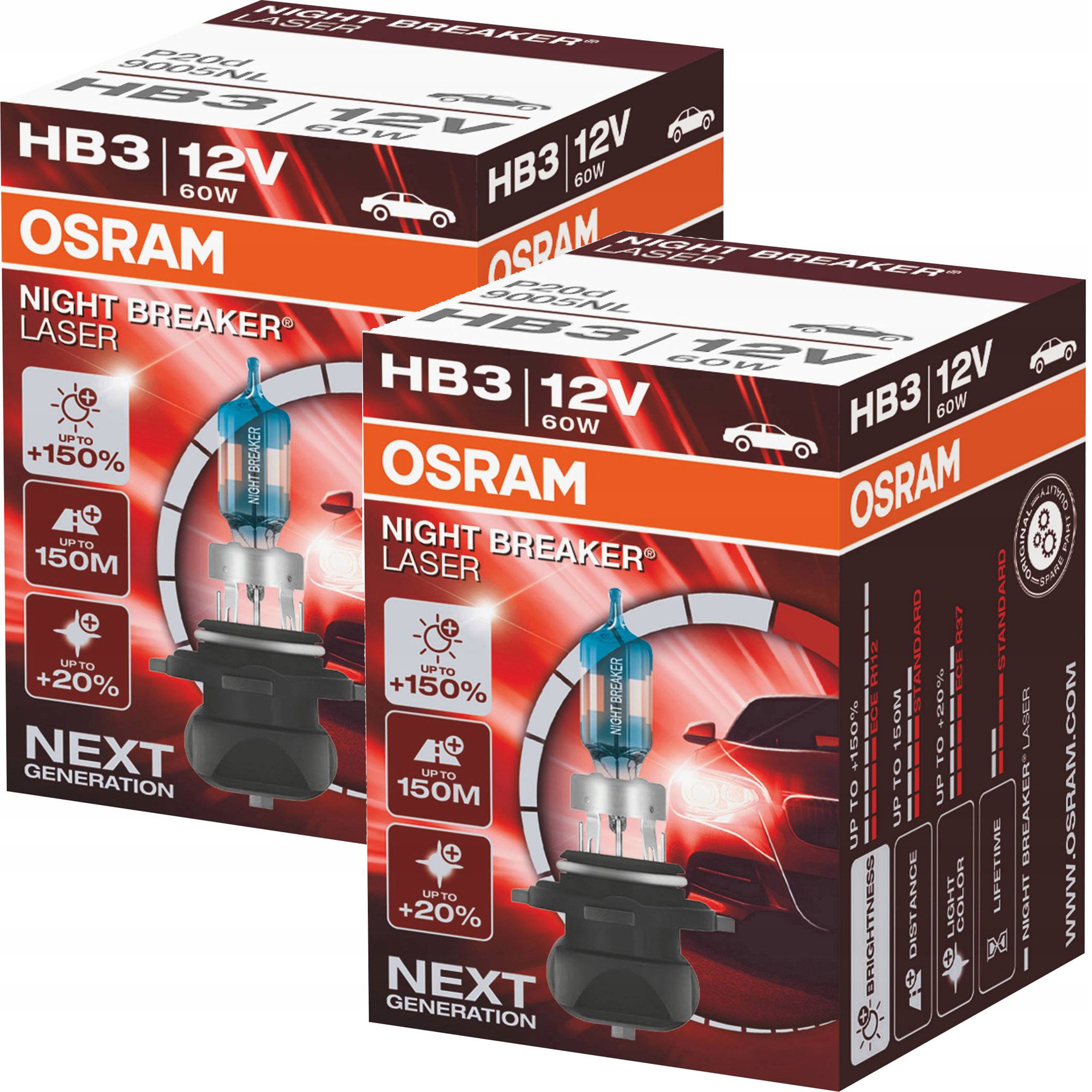 

Osram Żarówki HB3 Night Breaker Laser +150% 2 szt