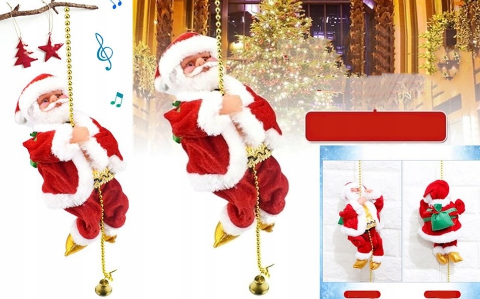 ŚWIĘTY MIKOŁAJ NA LINIE DEKORACJA ŚWIĄTECZNA 100CM Motyw bałwan