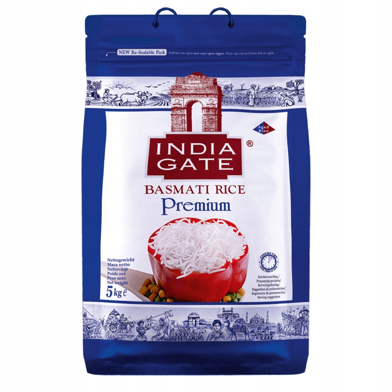 Extra dlouhá rýže Basmati Premium India Gate 5 kg plus 10 % navíc