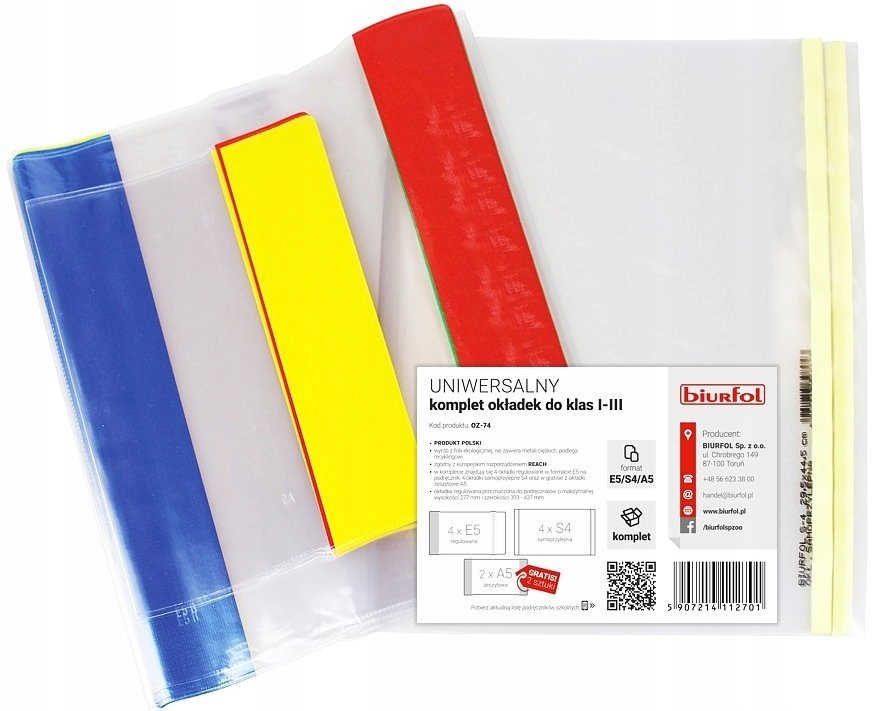 

Okładki Na Książki Zestaw do klas 1-3, 10 sztuk